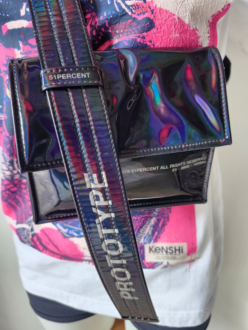 51 Percent Prototype Utility Cross Body Bag - Hologram Midnight Purple Deadstock